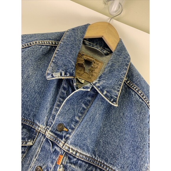 Levi's Strauss Trucker Jacket Vintage Denim 70511-0289 Orange Tab Mens Small - Picture 5 of 15
